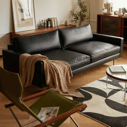 Woody Prime Boxレザー調リビングソファ【カスタマイズ可】