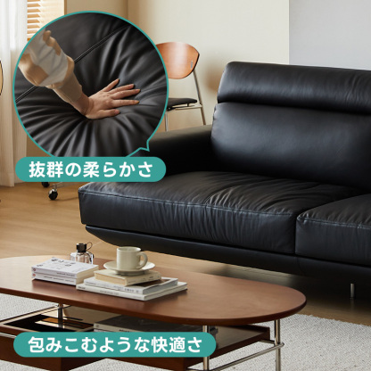 Woody Prime Boxレザーリビングソファ【カスタマイズ可】