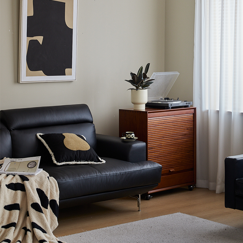 Woody Prime Boxレザーリビングソファ【カスタマイズ可】