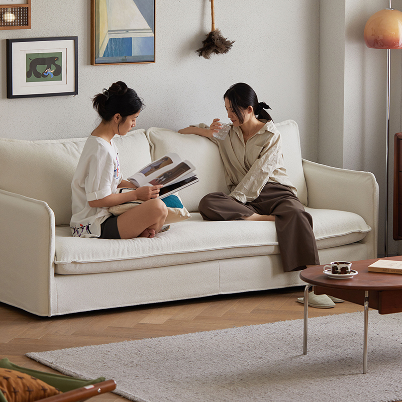 Woody Prime Boxブークレ生地ソファ【カスタマイズ可】 | 快適さと洗練