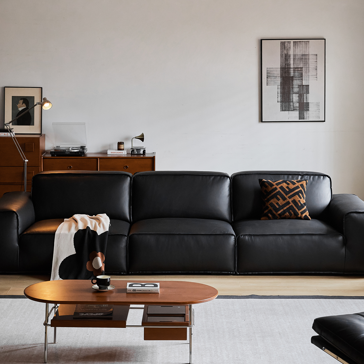 Woody Prime Box牛本革ブラックソファ【カスタマイズ可】 – CAGUUU