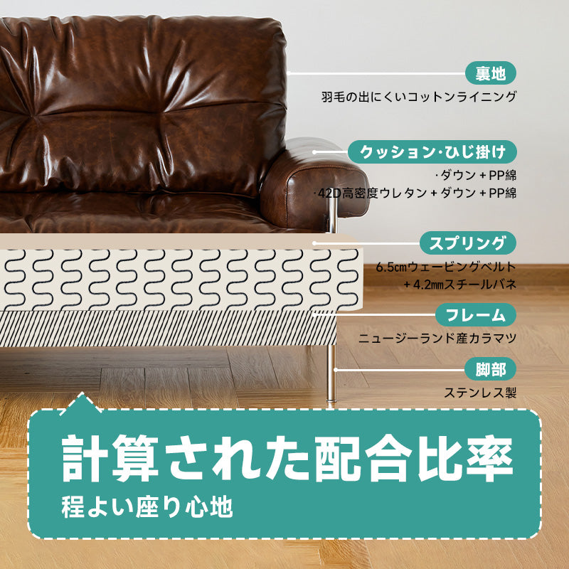 選べる素材・カラーヴィンテージソファ【カスタマイズ可】 | 質感豊か