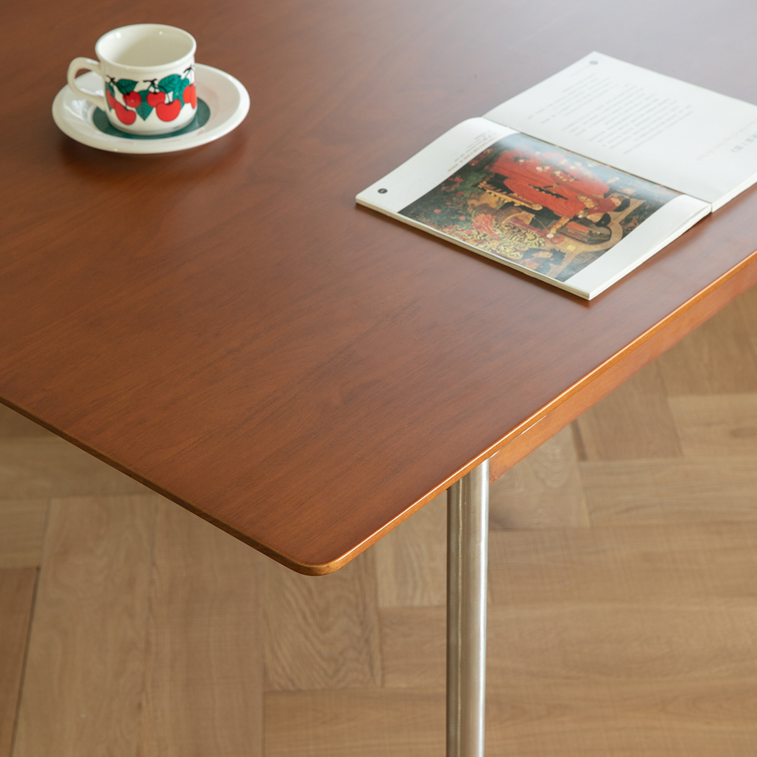 Woody Prime Boxツゲ材 ステンレス脚木製ダイニングテーブル | 木目の