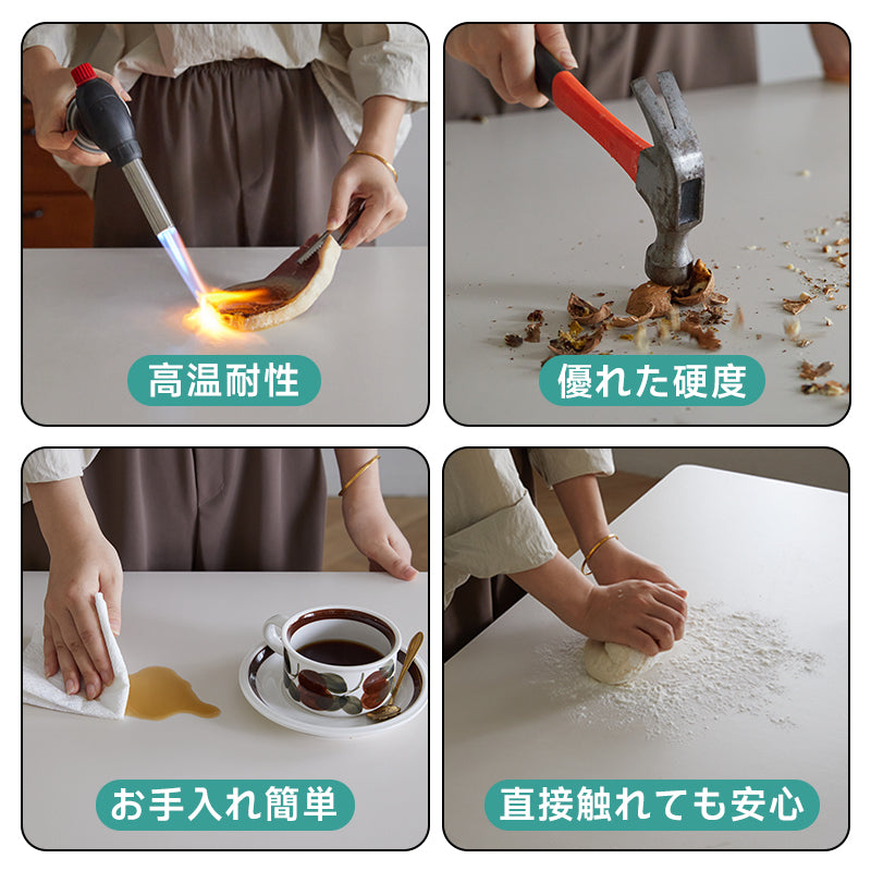 古い網目鉄脚と古材のテーブル×木製小引き出し シンガー