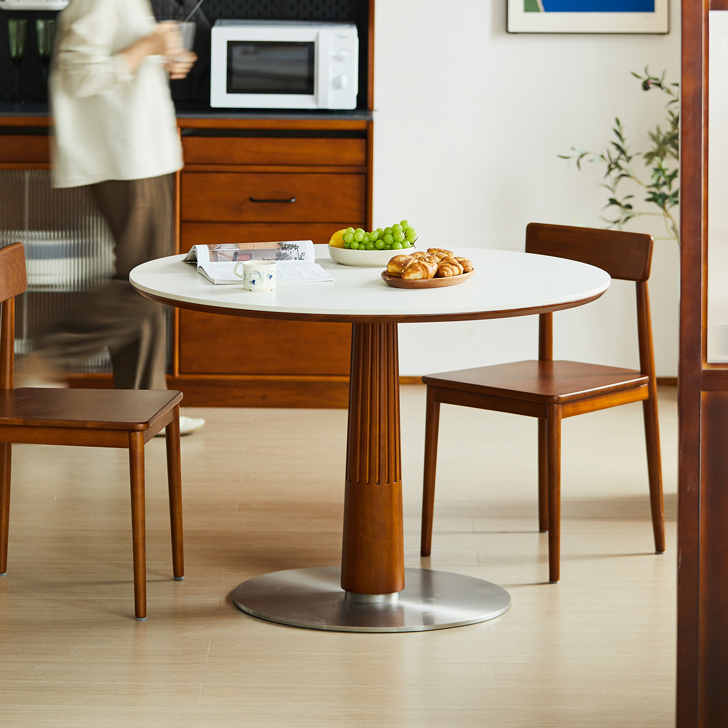 古道具ヴィンテージアンティーク木製ラウンドテーブル円卓カスタム