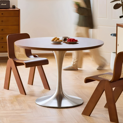 Woody Prime Boxツゲ材 天然木ステンレス脚ラウンドテーブル – CAGUUU