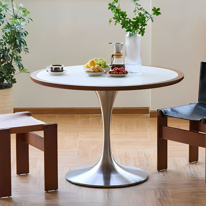 Woody Prime Boxツゲ材 天然木ステンレス脚ラウンドテーブル – CAGUUU