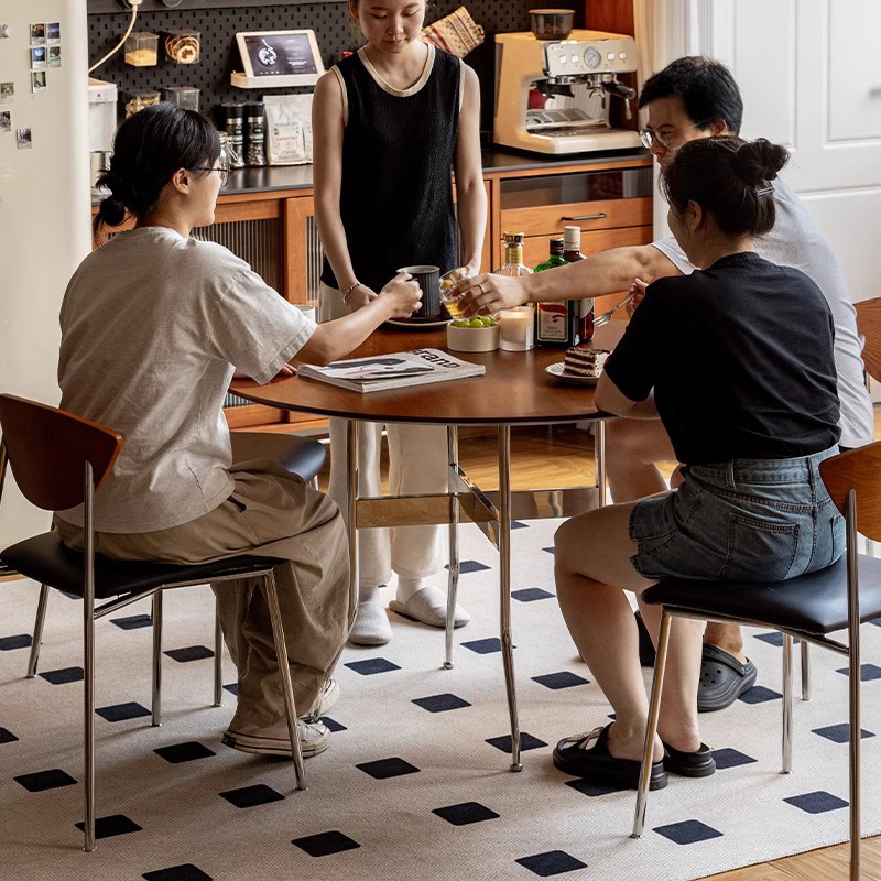 Woody Prime Boxツゲ材 ステンレス脚木製ラウンドテーブル