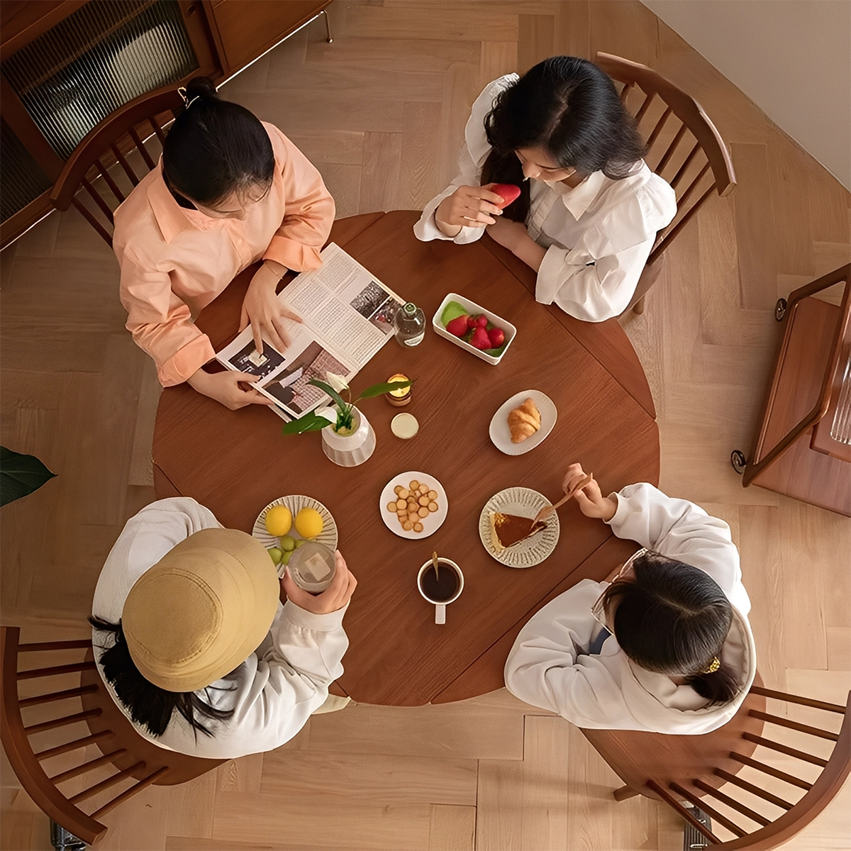 Woody Prime Boxツゲ材 伸長式木製ラウンドテーブル – CAGUUU