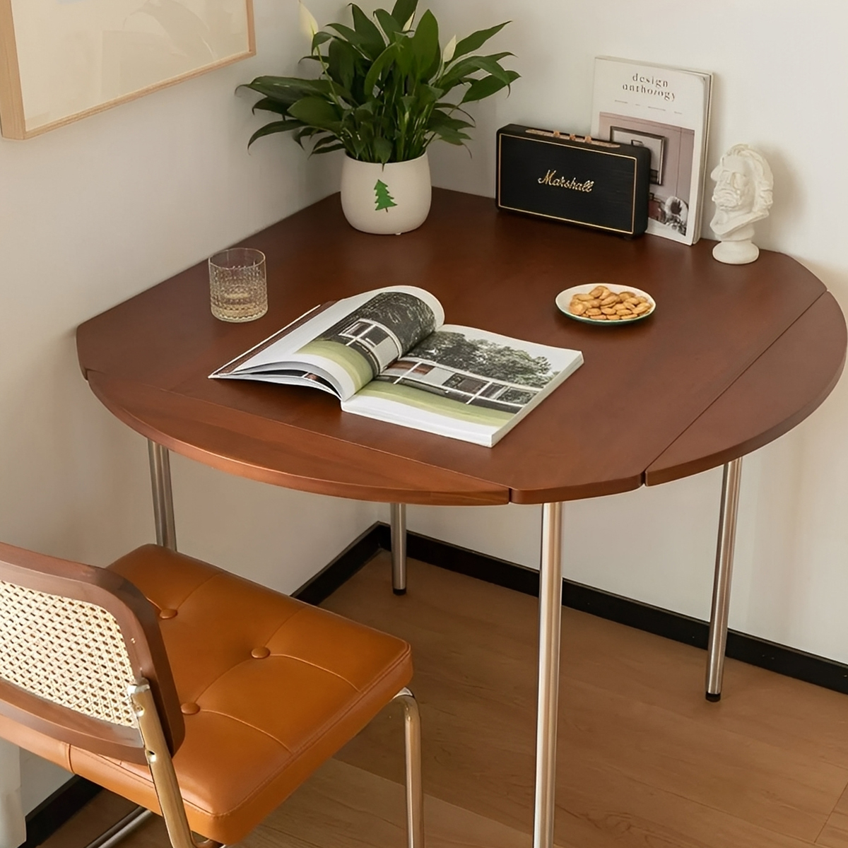 Woody Prime Boxツゲ材 伸長式木製ラウンドテーブル