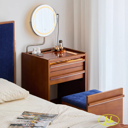 Woody Prime Boxツゲ材 収納一体型木製ドレッサー | 高級感と機能性を