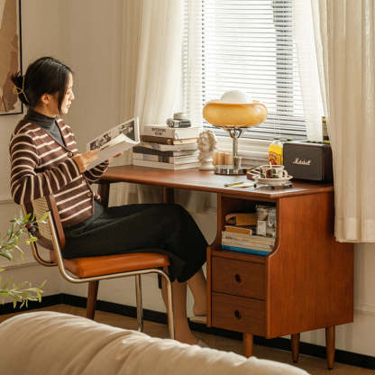 Woody Prime Boxツゲ材 収納付き木製ワークデスク デスク ライト