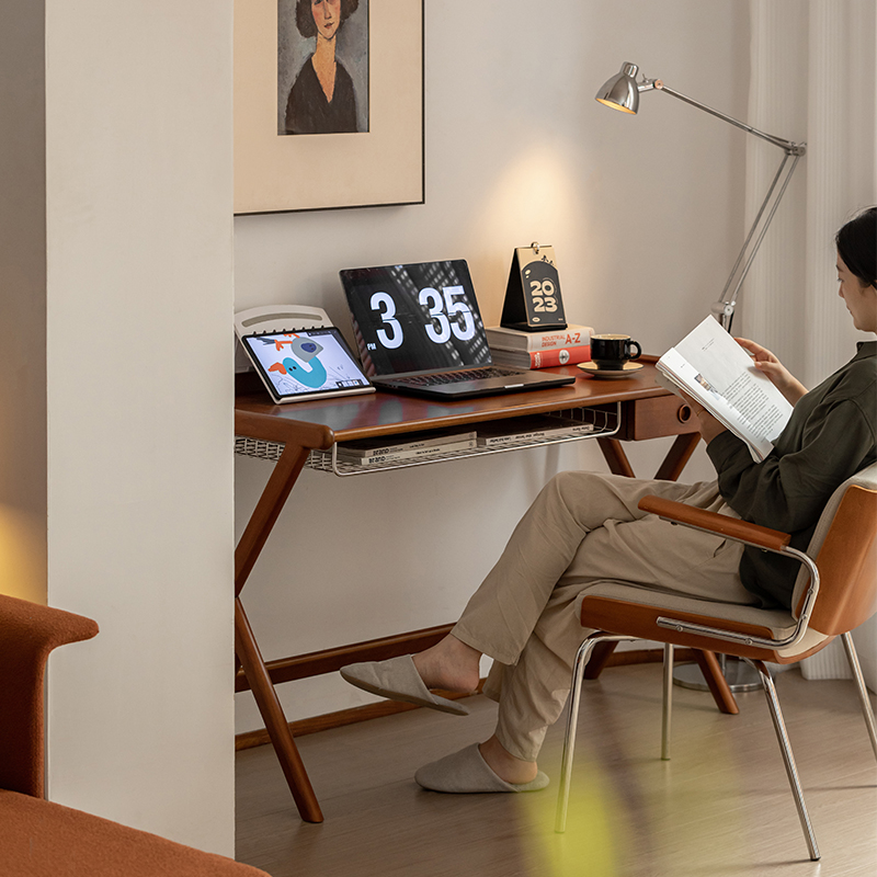 Woody Prime Boxツゲ材 収納付き天然木ワークデスク | ツゲ材を使用