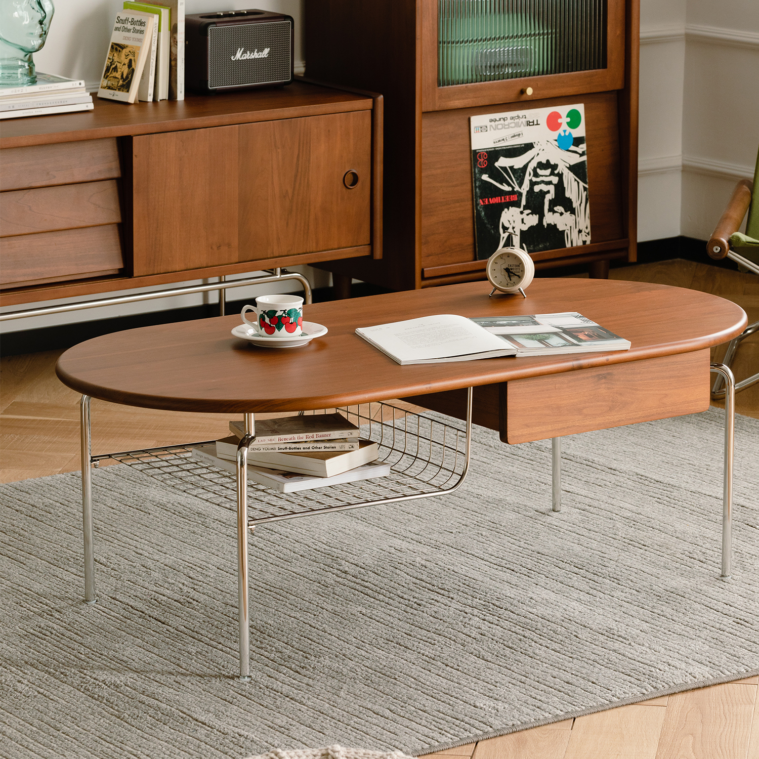 Woody Prime Boxツゲ材 ステンレス脚木製センターテーブル