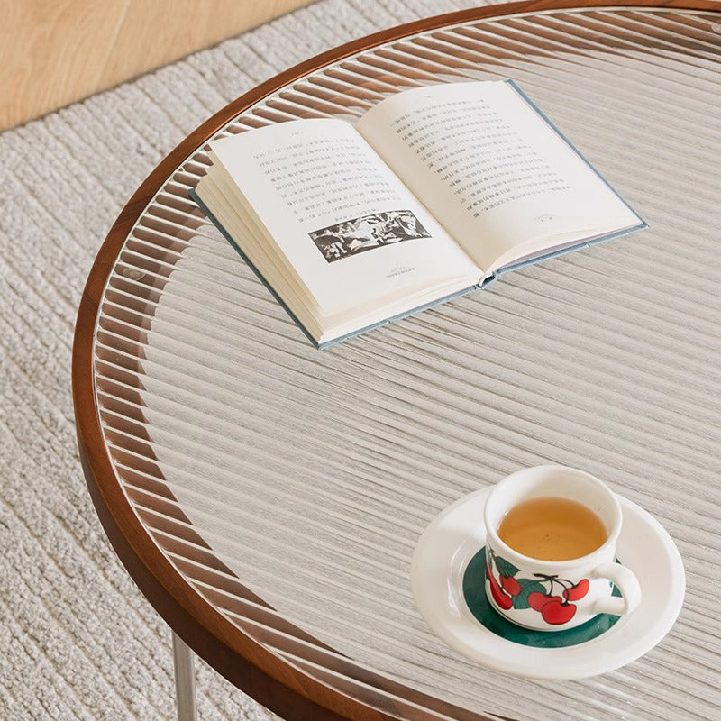 ガラス天板コーヒーテーブル