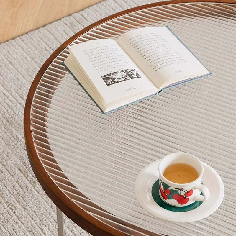 ガラス天板コーヒーテーブル