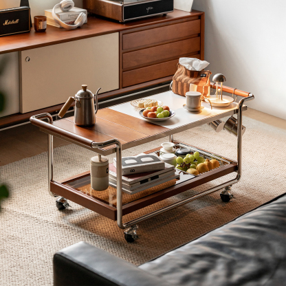 Woody Prime Boxツゲ材 アウトドア風万能キッチンカート