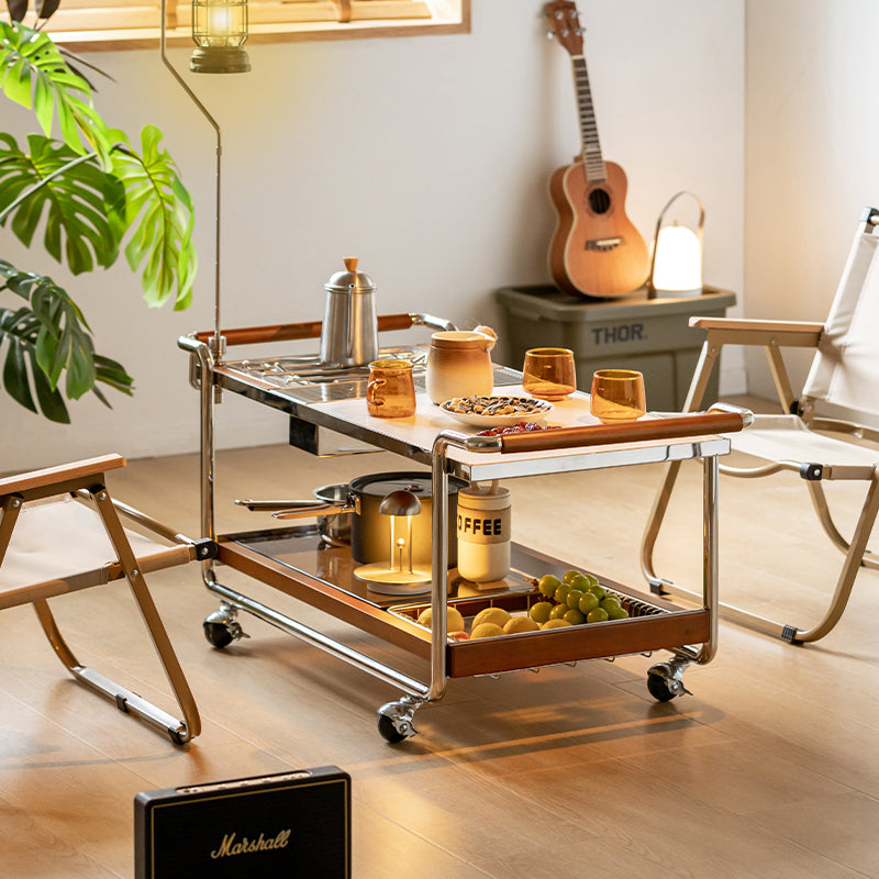 Woody Prime Boxツゲ材 アウトドア風万能キッチンカート | 調理から