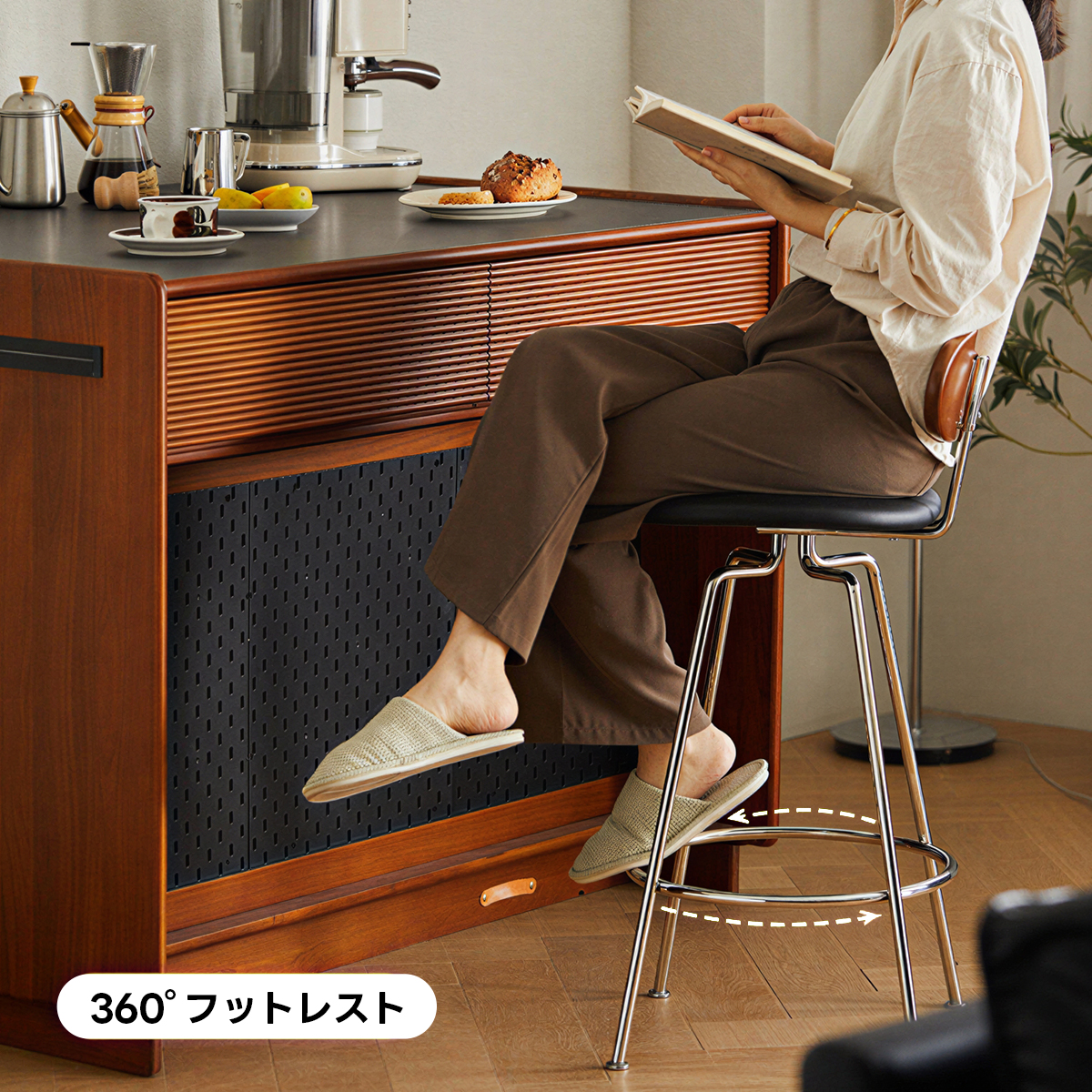 Woody Prime Box ノスタルジックカウンターチェア【高級天然ツゲ材