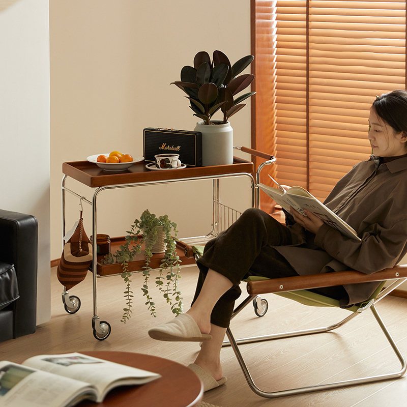 Woody Prime Boxツゲ材 キャスター付き木製サイドワゴン