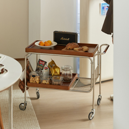 Woody Prime Boxツゲ材 キャスター付き木製サイドワゴン