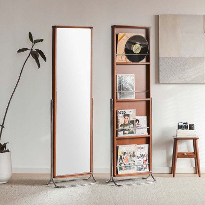 Woody Prime Boxツゲ材 収納機能付きスタンドミラー | ヴィンテージ感