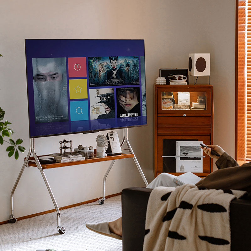 ツゲ材 可動式テレビスタンド