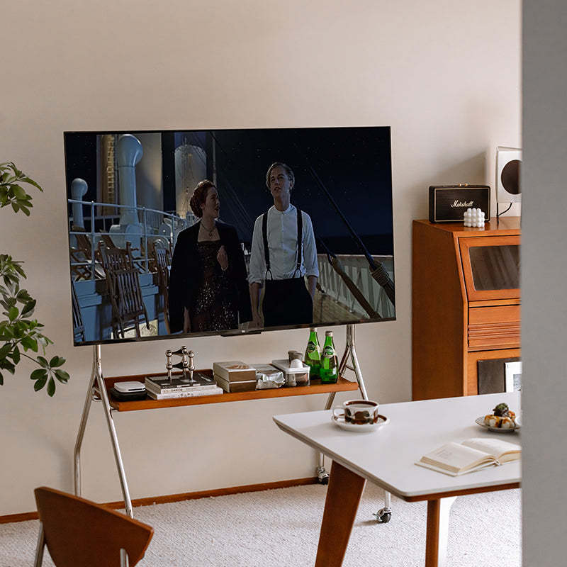 ツゲ材 可動式テレビスタンド