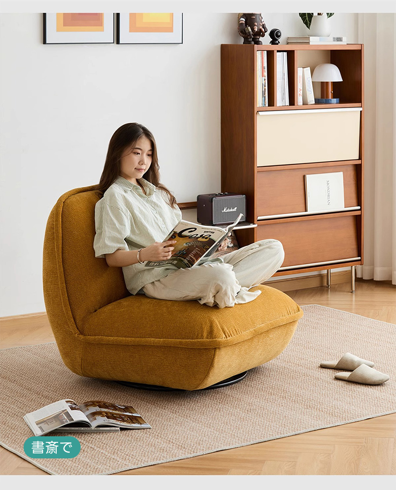 1人掛けソファ YK Woody Prime Box一人掛け回転ソファ | くるりと向きを変えて寛ぎ自在