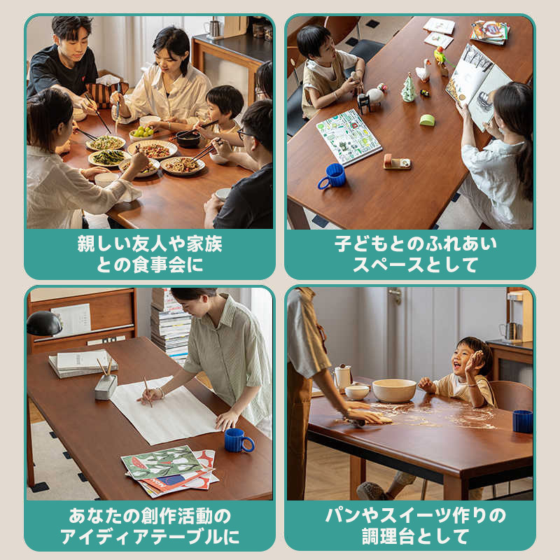 Woody Prime Boxツゲ材 シンプル木製ダイニングテーブル