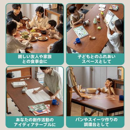 ツゲ材 シンプル木製ダイニングテーブル
