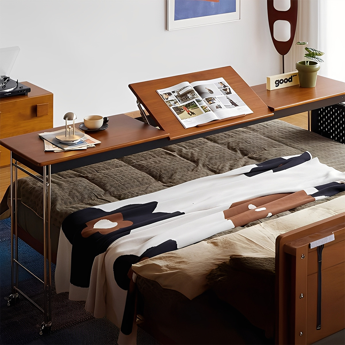 Woody Prime Boxツゲ材 木製ベッドデスク