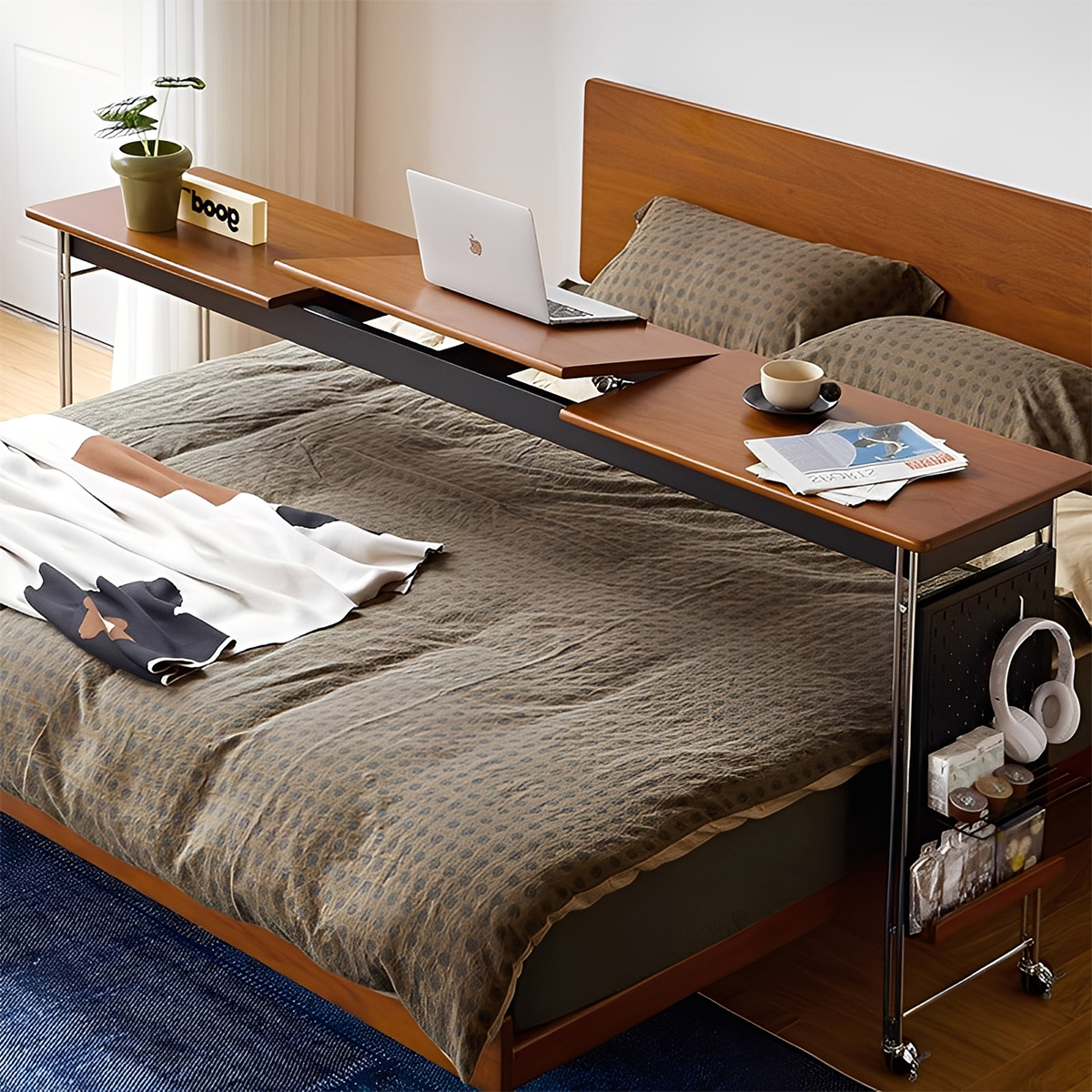 Woody Prime Boxツゲ材 木製ベッドデスク