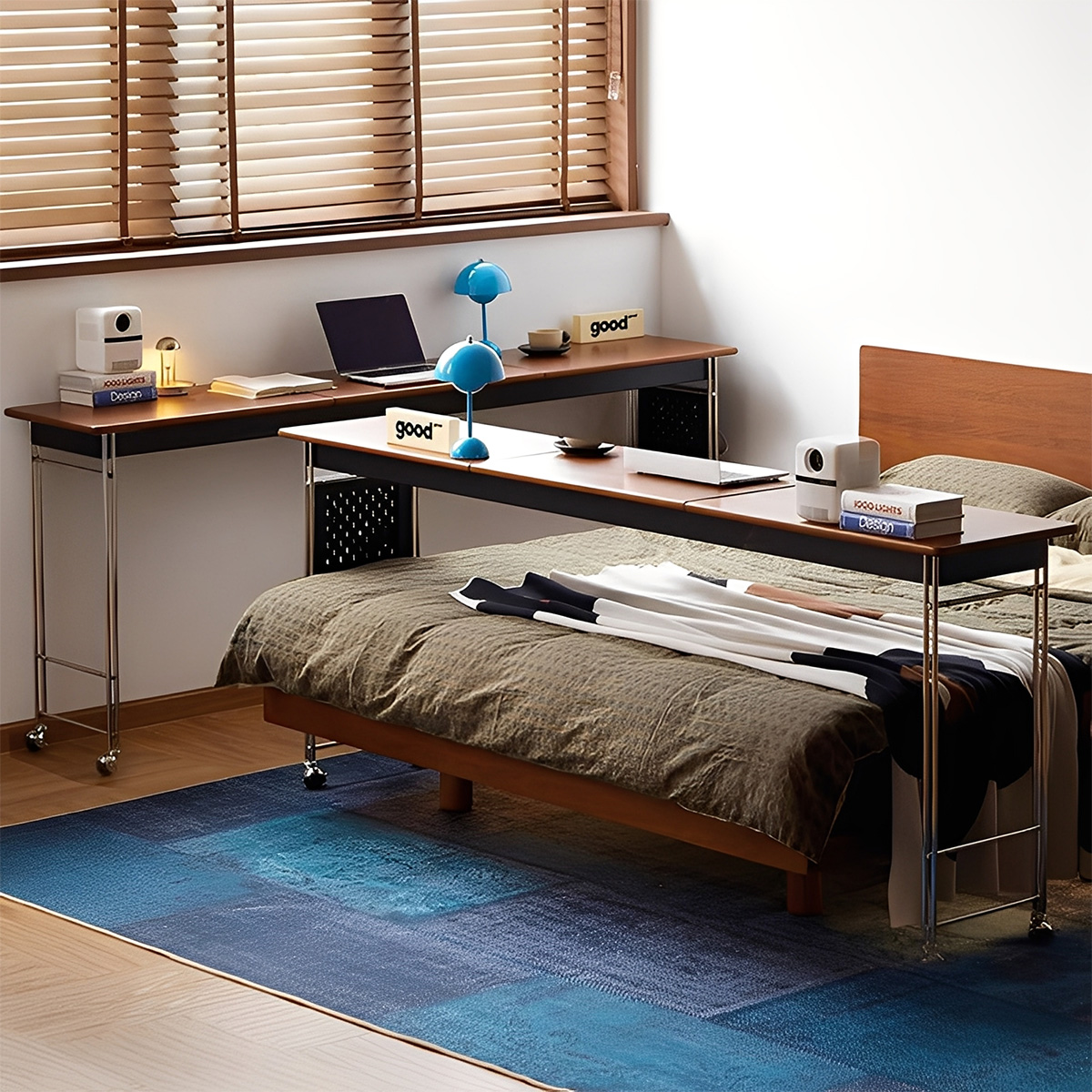 Woody Prime Boxツゲ材 木製ベッドデスク