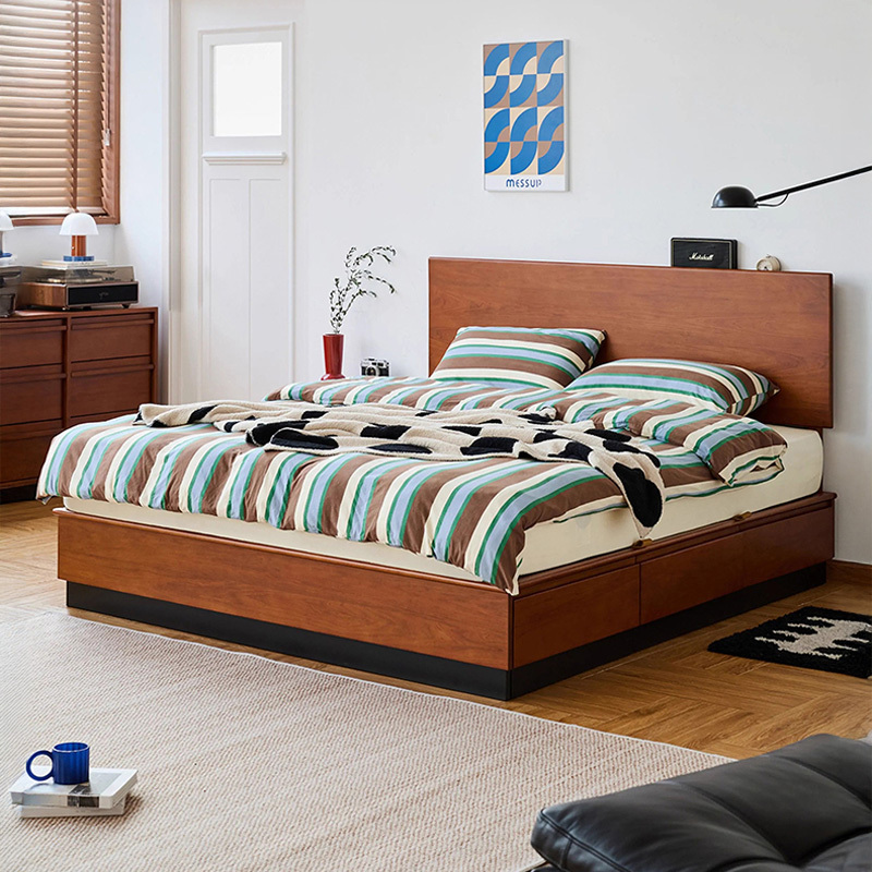 Woody Prime Boxツゲ材 収納付き木製ベッド