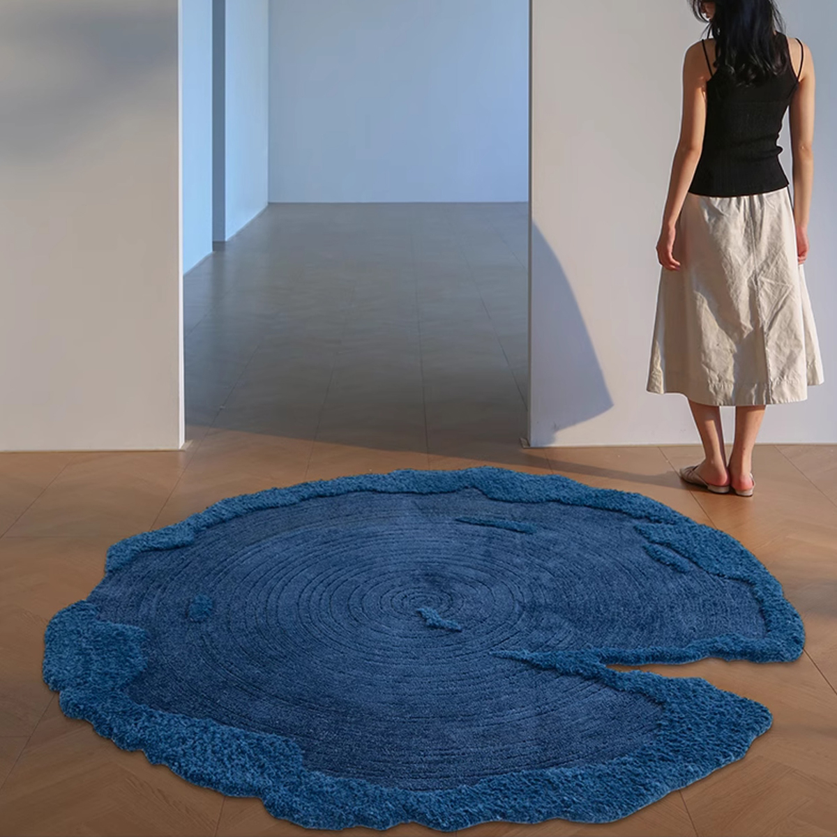 ブルーリップルラグ