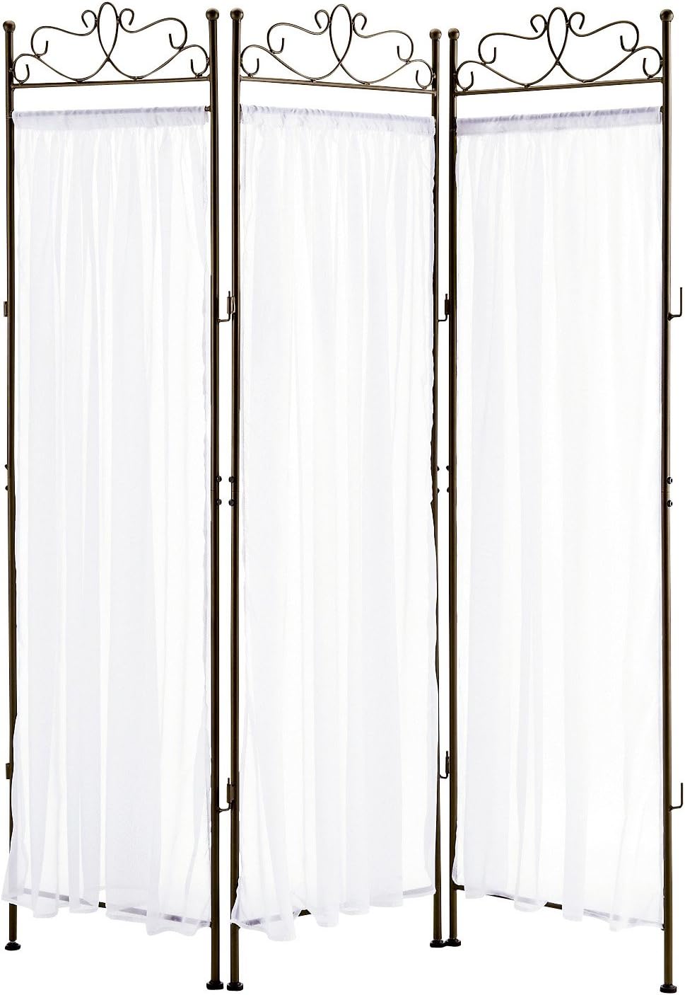 アンティークレースカーテン3連パーテーション | エレガントな曲線美と