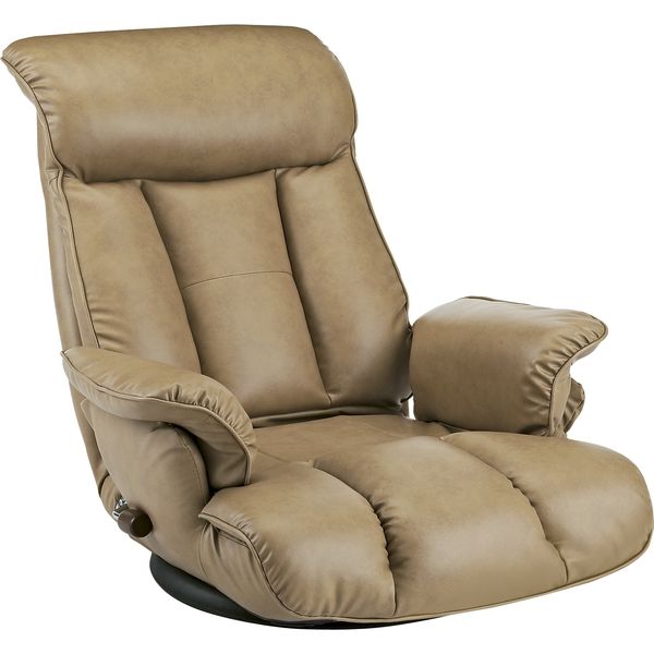 スーパーソフトレザー回転座椅子 | 合成皮革＆天然木の上質素材で