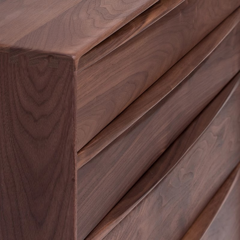 天然木シンプルモダン5段チェスト