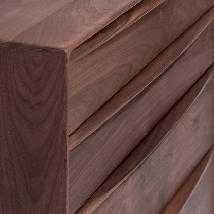 天然木シンプルモダン5段チェスト