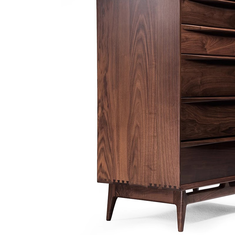 天然木シンプルモダン5段チェスト