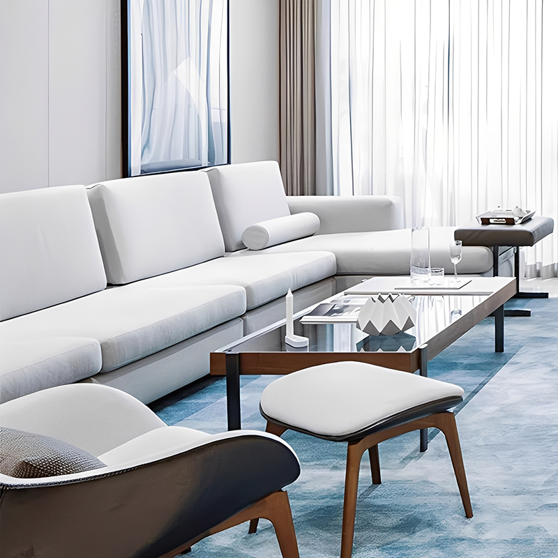 天然木シンプルモダンオットマン