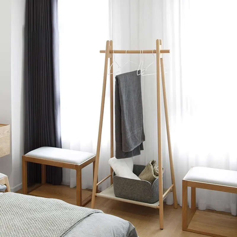 天然木シンプルハンガーラック