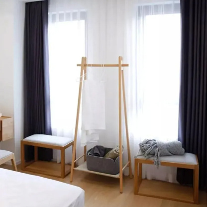 天然木シンプルハンガーラック