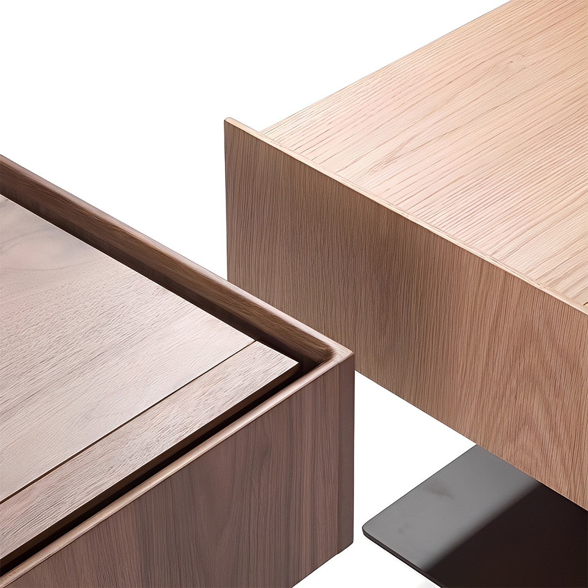 スタンドタイプ天然木ベッドサイドキャビネット