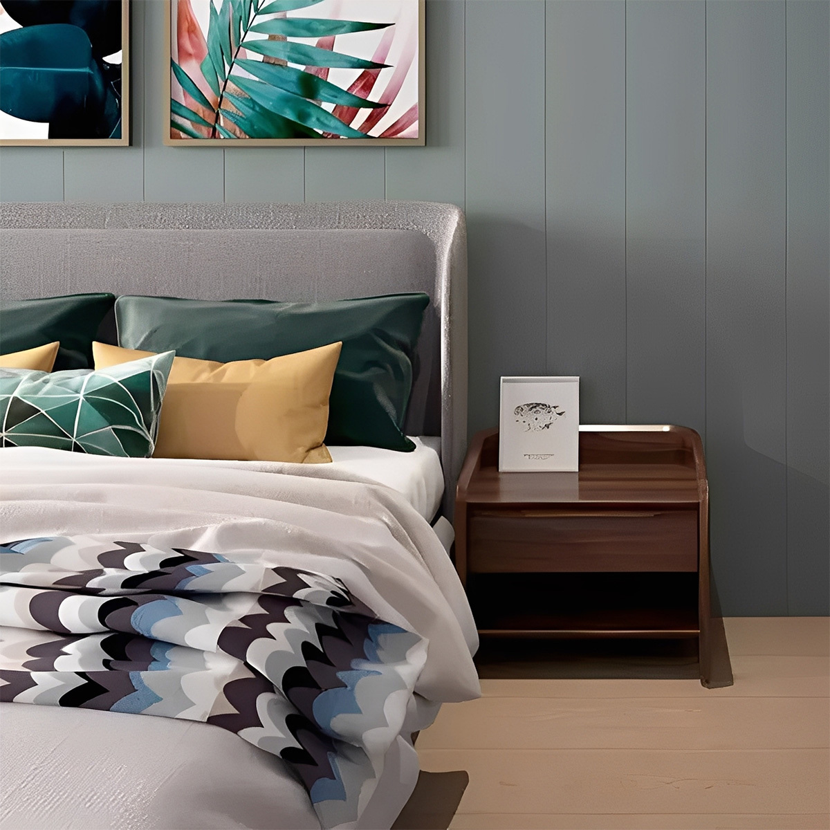 ラウンドデザインコンパクトナイトテーブル