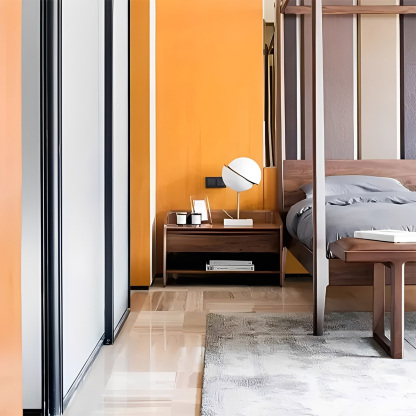 ラウンドデザインコンパクトナイトテーブル