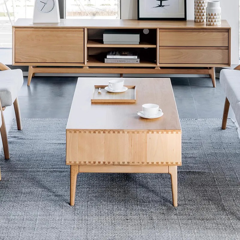 天然木クラシカルローテーブル