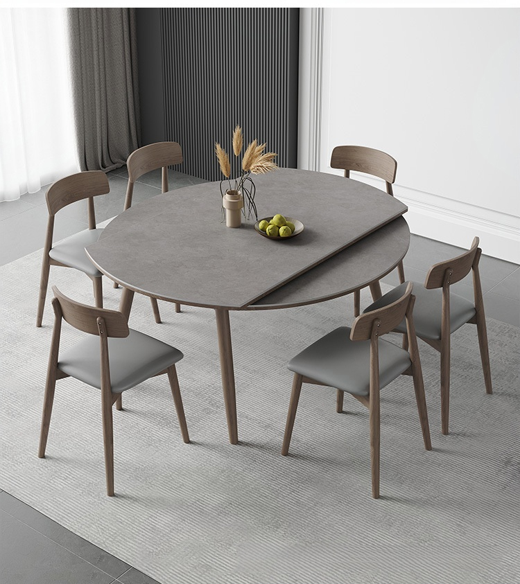 ダイニングテーブル　北欧　ミッドセンチュリー　円径 ダイニングテーブルセット 5点 4人 肘掛け オーク 北欧風 ミッド