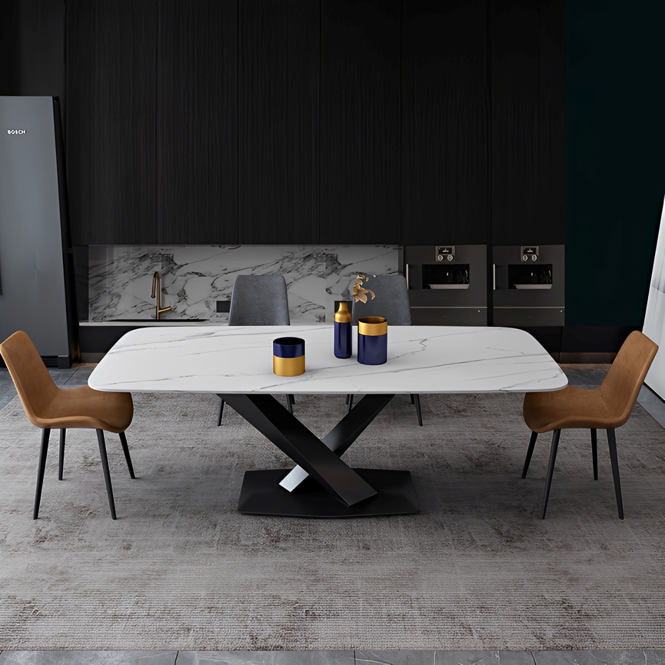 クロスレッグダイニングテーブル